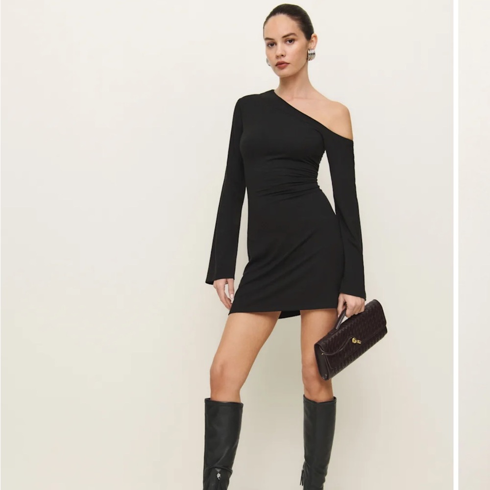 Reformation Willow Knit Dress black, SIZE SMALL